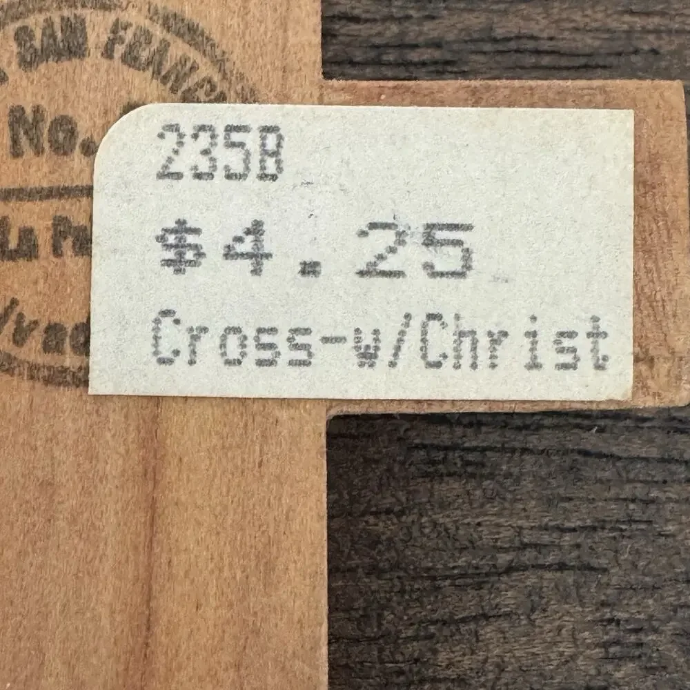 Cross with Christ El Salvador Vtg Crucifix Handmade Colorful Jesus Religious